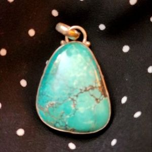 Sterling Silver and Tuquoise/Howlite Pendant